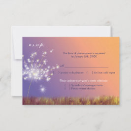 Spring Twilight Dandelion Wedding RSVP Kaartje