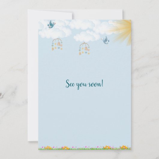 Spring Twin Baby shower Uitnodiging (Achterkant)