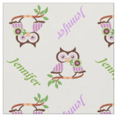 Spring uil en naam gepersonaliseerd stof (Close Up)