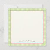 Spring uil kids verjaardagsfeestje groene grens kaart (Achterkant)