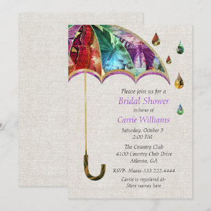 Spring Umbrella Bridal Shower Kaart