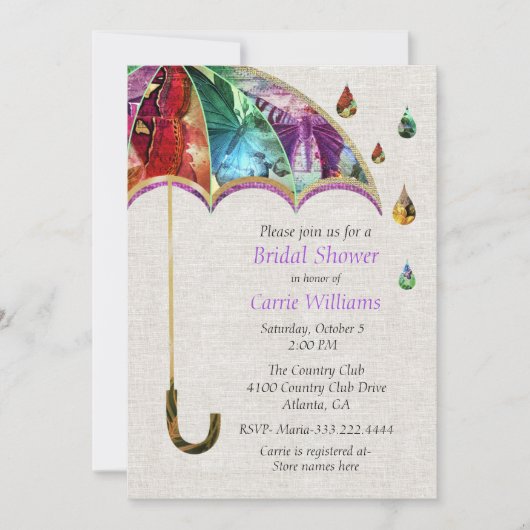 Spring Umbrella Bruids Douche Uitnodiging (Voorkant)