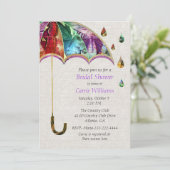Spring Umbrella Bruids Douche Uitnodiging (Staand voorkant)