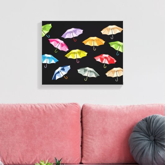 Spring Umbrellas Canvas Afdruk (Insitu (Woonkamer))