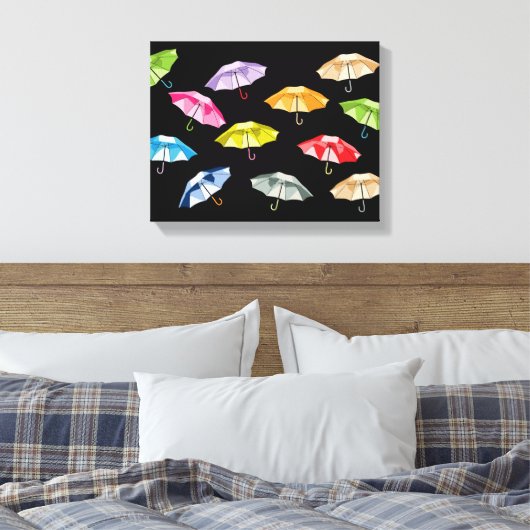 Spring Umbrellas Canvas Afdruk (Insitu (Slaapkamer))