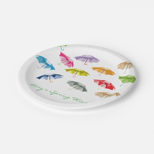 Spring Umbrellas Papieren Bordje (Gekanteld)