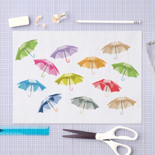 Spring Umbrellas Tissuepapier (Craft)