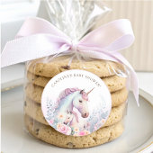 Spring Unicorn Baby shower Ronde Sticker