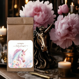 Spring Unicorn Baby shower Vierkante Sticker