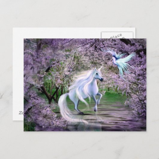 Spring Unicorn fantasy Briefkaart (Voorkant / Achterkant)