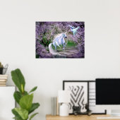 Spring Unicorn fantasy Poster (Thuiskantoor)