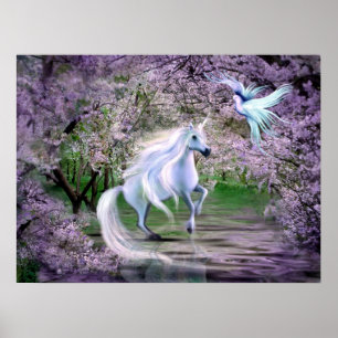 Spring Unicorn fantasy Poster