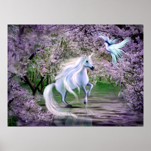 Spring Unicorn fantasy Poster (Voorkant)