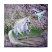 Spring Unicorn fantasy Tegeltje (Voorkant)