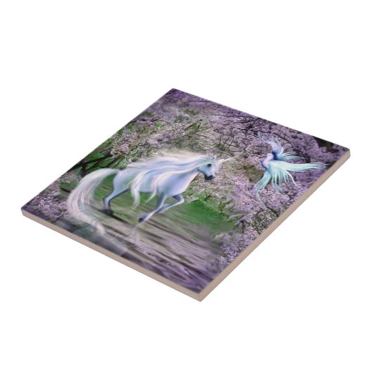 Spring Unicorn fantasy Tegeltje (Zijkant)