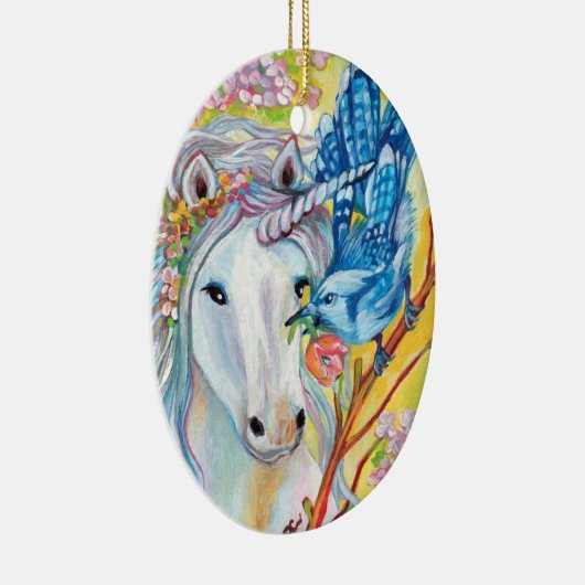Spring Unicorn Keramisch Ornament (Rechts)
