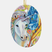 Spring Unicorn Keramisch Ornament (Achterkant)