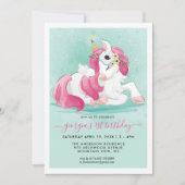 Spring Unicorn | Uitnodiging van Little Bunny Part (Voorkant)