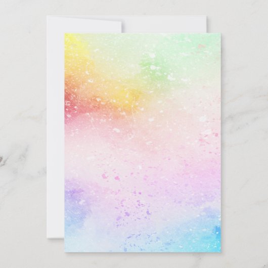 Spring Unicorn | Uitnodiging van Little Bunny Part (Achterkant)