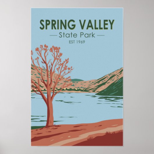 Spring Valley State Park Nevada Retro Poster (Voorkant)