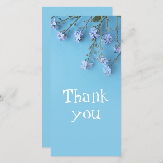 Spring-vergeet-me-niet bloemen Dank u Kaart (Voorkant / Achterkant)