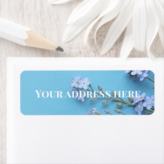  Spring-vergeet-me-niet bloemen Etiket (Insitu)