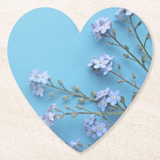 Spring-vergeet-me-niet bloemen Kartonnen Onderzetters (Voorkant)