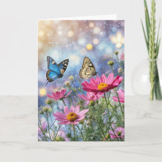 Spring Vernal Equinox Fantasy Butterflies Flowers Kaart