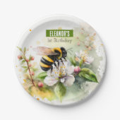 Spring vibes Bumblebee - Verjaardagsfeest - Papieren Bordje (Voorkant)