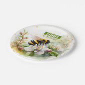 Spring vibes Bumblebee - Verjaardagsfeest - Papieren Bordje (Gekanteld)