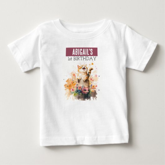 Spring Vibes Cat - 1e verjaardag T-shirt (Voorkant)