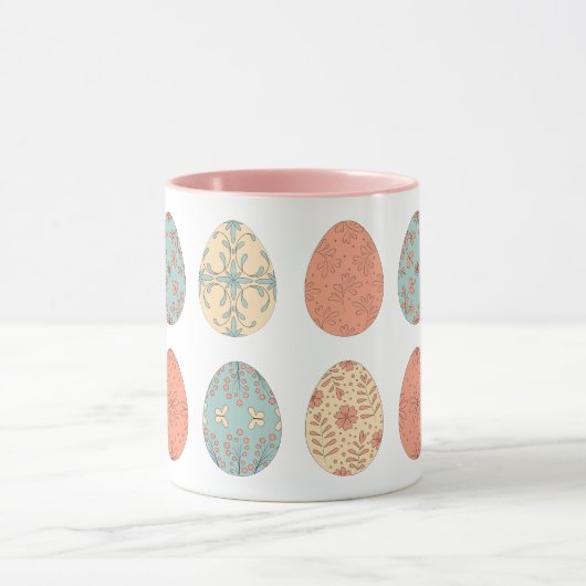 Spring Vibes - Easter Floral Patroon Eieren Mok (Midden)