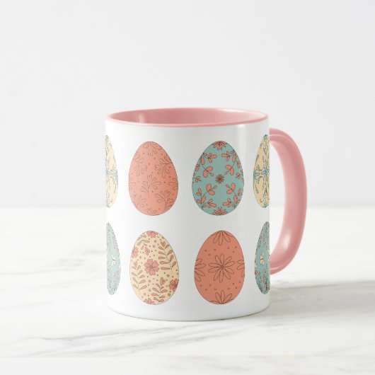 Spring Vibes - Easter Floral Patroon Eieren Mok (Voorkant rechts)