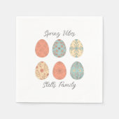 Spring Vibes - gepersonaliseerde paasnapkin met fl Servet (Voorkant)