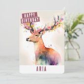 Spring vibes Herten Verjaardag Kaart (Staand voorkant)