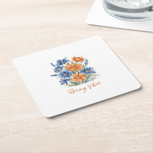 Spring VIbes Kartonnen Onderzetters (Schuin)