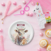 Spring vibes Koe - Verjaardagsfeest - Papieren Bordje (Feest)