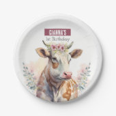 Spring vibes Koe - Verjaardagsfeest - Papieren Bordje (Voorkant)
