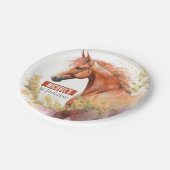 Spring vibes Paard - Verjaardagsfeest - Papieren Bordje (Gekanteld)