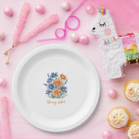 Spring VIbes Papieren Bordje (Feest)