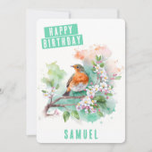 Spring vibes Robin Verjaardag Kaart (Voorkant)