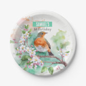 Spring vibes Robin - Verjaardagsfeest - Papieren Bordje (Voorkant)