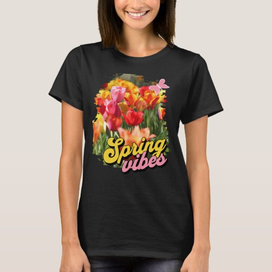 Spring Vibes Tulpen T-shirt (Voorkant)