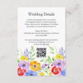 Spring Vibrant Waterverf Flowers Wedding Details Informatiekaartje (Voorkant)