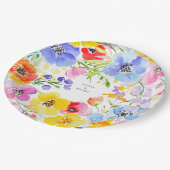Spring Vibrant Waterverf Flowers Wedding Papieren Bordje (Gekanteld)