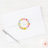 Spring Vibrant Waterverf Flowers Wedding Ronde Sticker (Envelop)