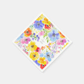 Spring Vibrant Waterverf Flowers Wedding Servet (Hoek)