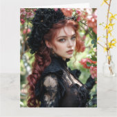 Spring Victoriaans Gothic 2025 Design 6 Kaart (Gele Bloem)