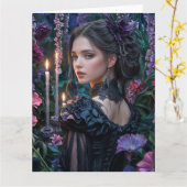 Spring Victoriaans Gothic 2025 Ontwerp 12 Kaart (Gele Bloem)