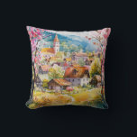 Spring Village Kussen<br><div class="desc">A Watercolour Village in Springtime</div>
